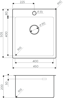 Мойка кухонная Omoikiri Amadare 45-IN нерж.сталь/нержавеющая сталь